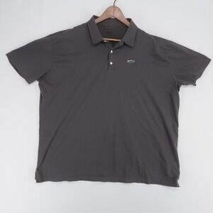 Patagonia Trout Fitz Roy Polo Shirt Mens XXL Gray Organic Cotton Short Sleeve